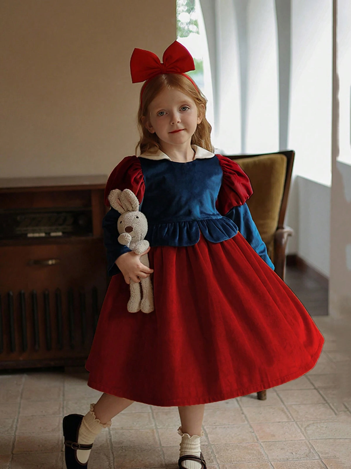 Young Girls Princess Cartoon Character Party Dress, Cute & Sweet For Christmas, Birthday & Banquet, Autumn/Winter