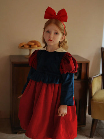 Young Girls Princess Cartoon Character Party Dress, Cute & Sweet For Christmas, Birthday & Banquet, Autumn/Winter