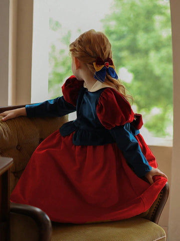 Young Girls Princess Cartoon Character Party Dress, Cute & Sweet For Christmas, Birthday & Banquet, Autumn/Winter