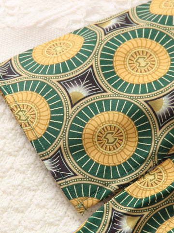 Young Girls' Printed Short Sleeve Patchwork Dress