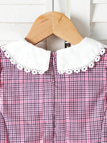 Young Girls' Puff Sleeve Peter Pan Collar Simple Daily Dress
