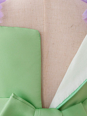 Young Girls Purple Gradient Mesh Princess Tutu Dress, Suitable For Cosplay Party