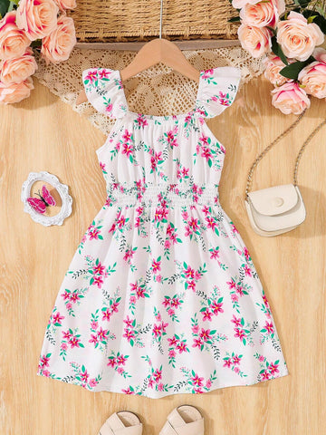 Young Girls' Random Printed Simple Daily Dress