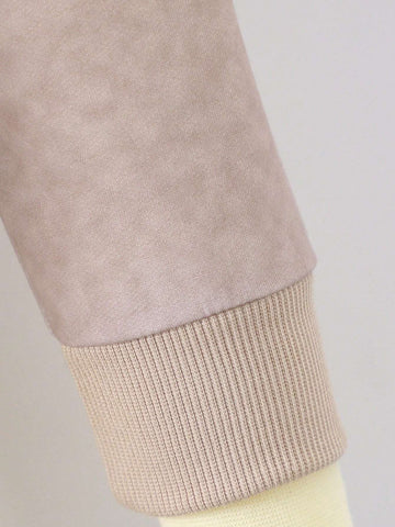 Young Girls' Round Neck Letter Printed Long Sleeve Top And Solid Color Pants Casual Sports 2pcs Outfit