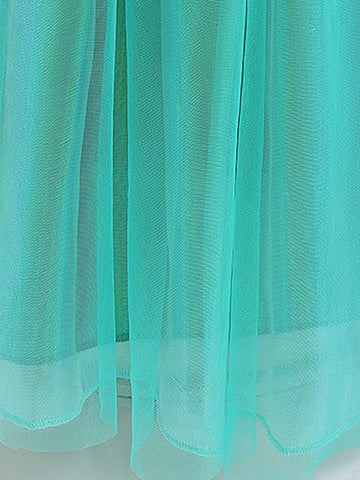 Young Girl's Ruffle Cap Sleeve Sequin Mesh Tulle Party Dress, Suitable For Costume Play, Party