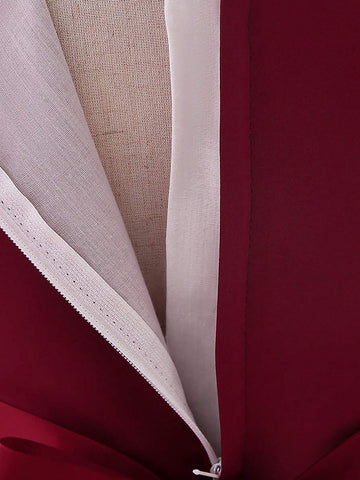 Young Girls' Satin, Pleated & Mesh Patchwork Elegant Birthday Dress, Suitable For Performance And Party