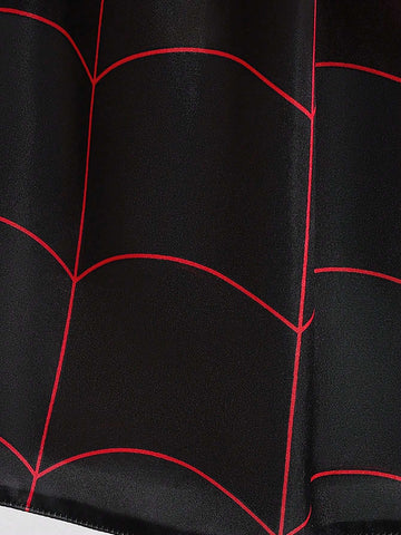 Young Girls Satin & Mesh Panel Halloween Themed Princess Dress With Accessory Bag, Fabric Pattern Random