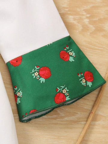 Young Girls' Simple Colorful Printed Daily Dress