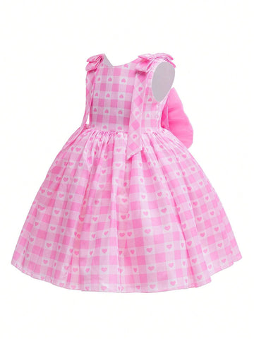 Young Girl's Sleeveless Big Bow Princess Dress, Suitable For Birthday Party, Flower Girl, Wedding, Halloween Cosplay, Costume Party, Piano Recital