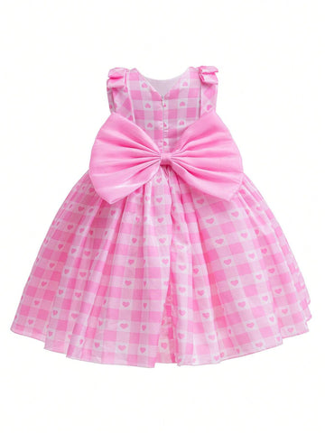 Young Girl's Sleeveless Big Bow Princess Dress, Suitable For Birthday Party, Flower Girl, Wedding, Halloween Cosplay, Costume Party, Piano Recital