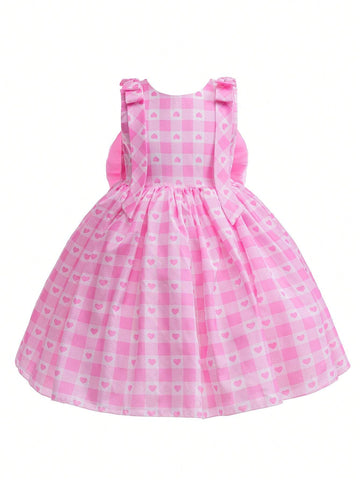 Young Girl's Sleeveless Big Bow Princess Dress, Suitable For Birthday Party, Flower Girl, Wedding, Halloween Cosplay, Costume Party, Piano Recital