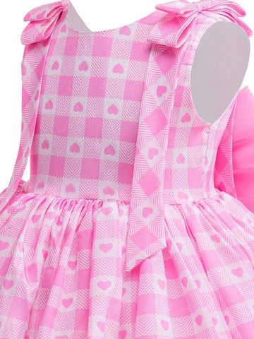 Young Girl's Sleeveless Big Bow Princess Dress, Suitable For Birthday Party, Flower Girl, Wedding, Halloween Cosplay, Costume Party, Piano Recital