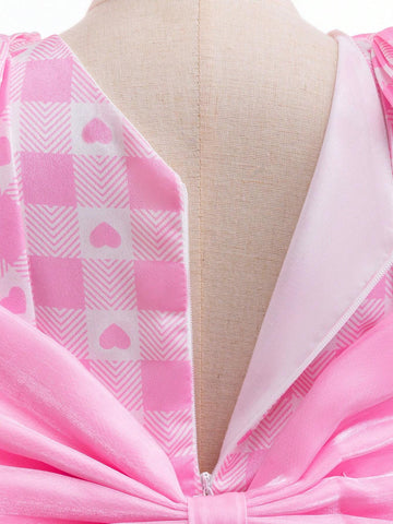 Young Girl's Sleeveless Big Bow Princess Dress, Suitable For Birthday Party, Flower Girl, Wedding, Halloween Cosplay, Costume Party, Piano Recital