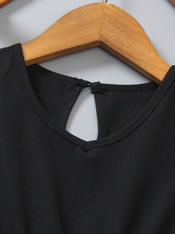 Young Girl's Sleeveless Color Block Patchwork Simple Casual Everyday Dress