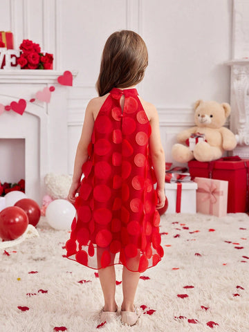 Young Girl's Sleeveless Mesh Simple Casual Everyday Dress