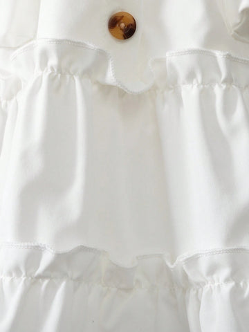 Young Girls' Sleeveless Utility Jumpsuit With Notched Collar, Woven Belt Decoration, Summer