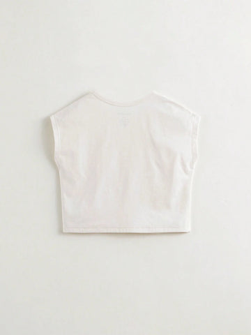 Young Girls' Soft And Breathable Loose Round-Neck Short-Sleeved T-Shirt With Quick-Drying Performance, Summer