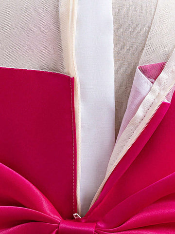 Young Girls' Sparkle Pearl Decorated Mesh Tulle Princess Dress For Role Play Party