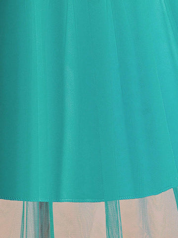 Young Girls' Sparkle Pearl Decorated Mesh Tulle Princess Dress For Role Play Party