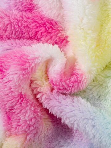 Young Girls Spring/Autumn New Stylish Warm Tie Dye Fluffy Casual Dress Sweatshirt