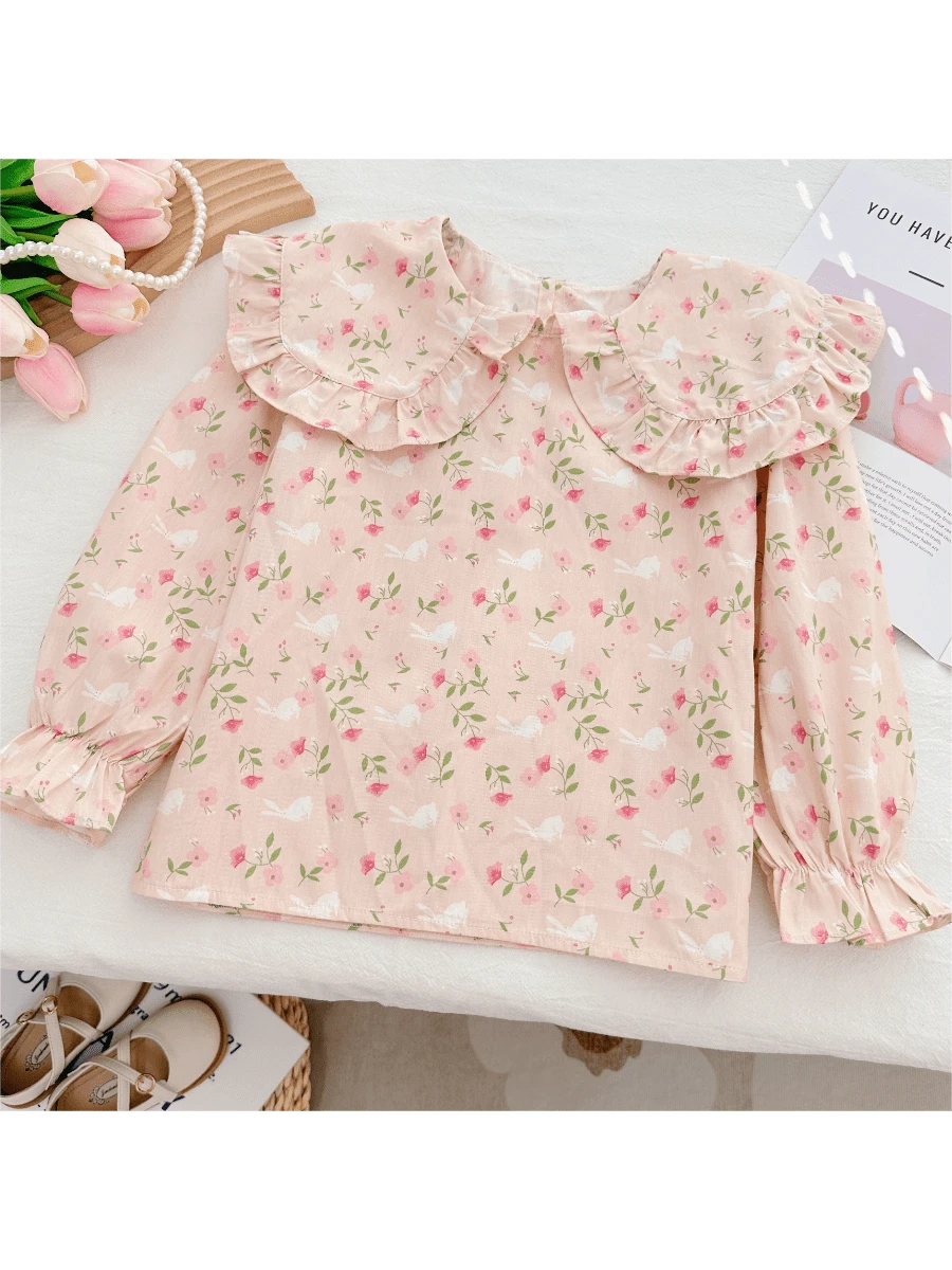 Young Girls' Spring And Autumn Clothing 2024 New Fashionable Korean Style Clothing Cute And Versatile Pullover Shirt