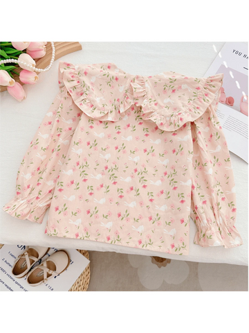 Young Girls' Spring And Autumn Clothing 2024 New Fashionable Korean Style Clothing Cute And Versatile Pullover Shirt