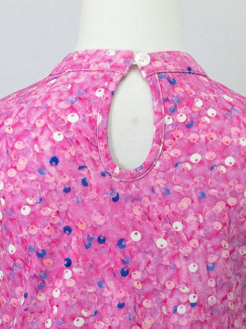 Young Girls' Summer Beaded Print Hem & Tassel Patchwork Sleeveless Dress