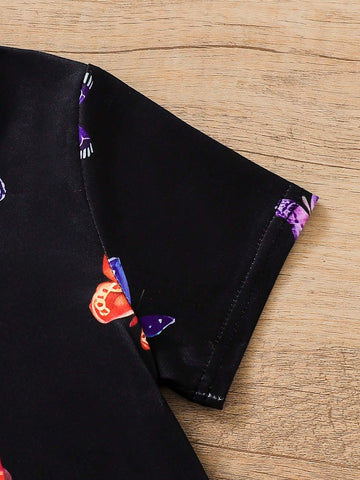 Young Girls" Summer Casual T-Shirt Dress With Butterfly Prints And Short Sleeves