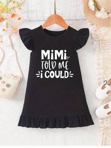 Young Girls' Summer New Letter Printed Casual Dress
