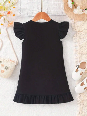 Young Girls' Summer New Letter Printed Casual Dress