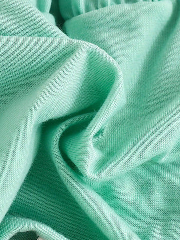 Young Girls' Summer Polka Dot Ice Cream Pattern Flared Sleeve Dress Set For Casual, School, And Party