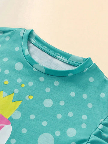 Young Girl's Summer Ruched Short Sleeve Dress, Soft And Comfortable Fabric, Cool Countryside Style, Simple And Fashionable, Perfect For Weekend Travel And Beach Play