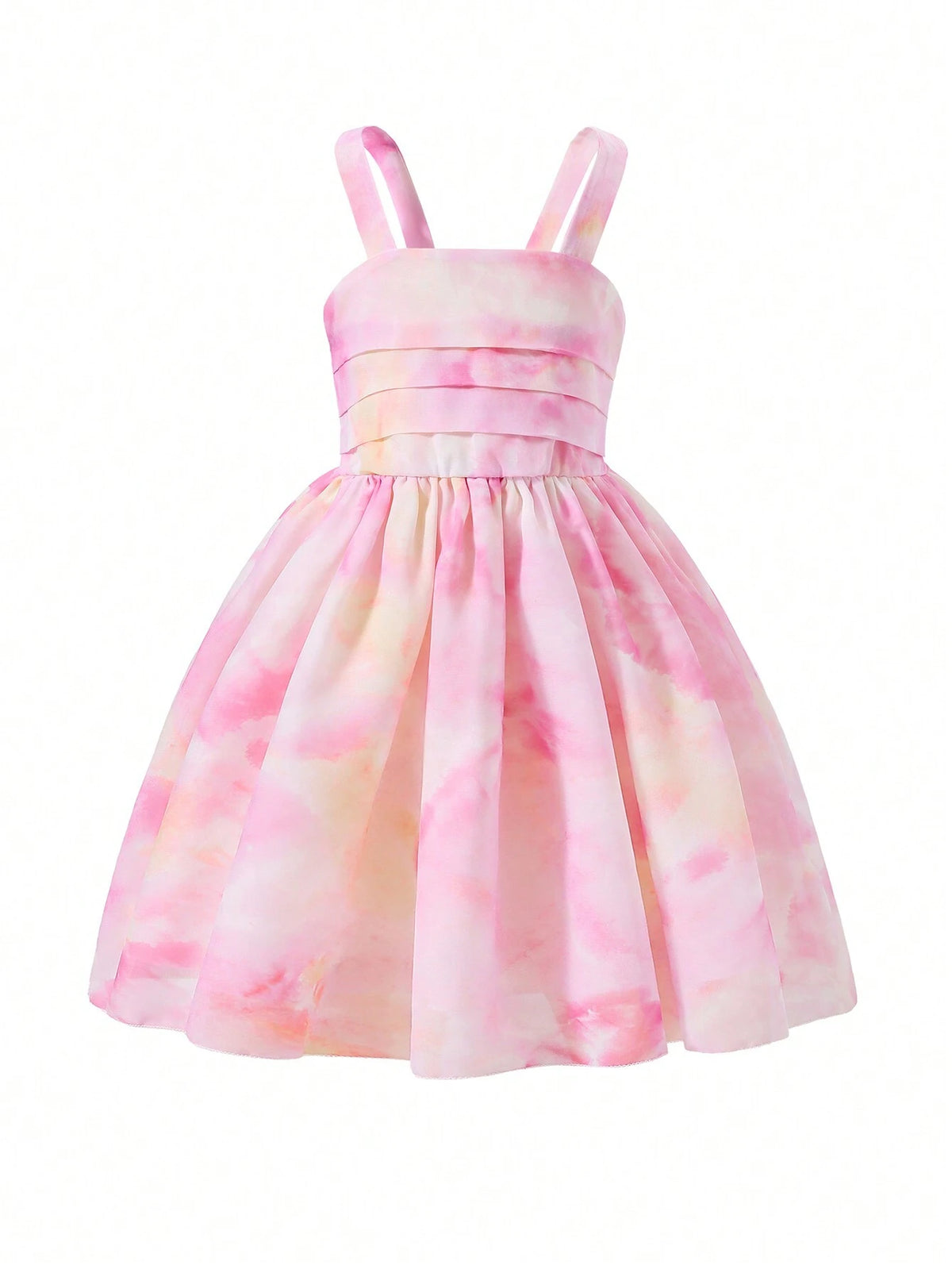 Young Girls' Summer Tie-Dyed Printed Halter Neck Mini Dress