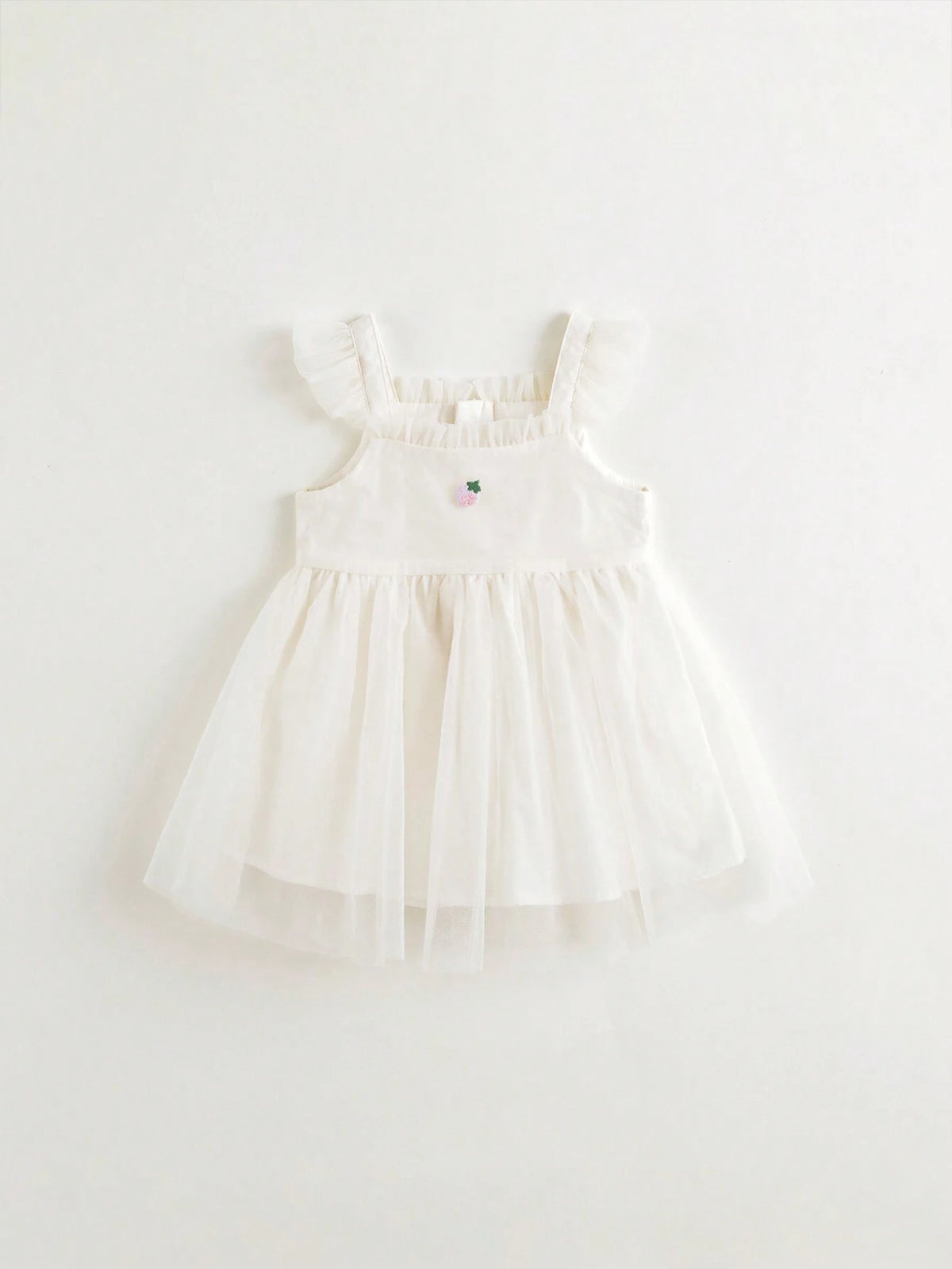 Young Girls' Sweet & Cute Mesh Patchwork Sleeveless Dress, Summer
