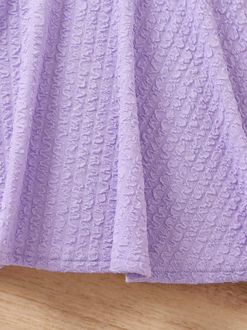 Young Girl's Sweet & Lovely Casual & Vacation & Simple & Comfortable Dress With 3d Floral Detail, Sleeveless & One Shoulder