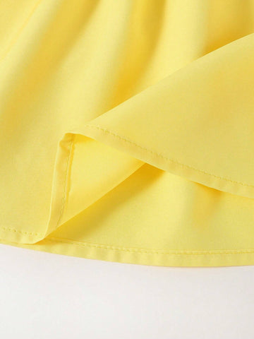 Young Girls' Texture Yellow Dress