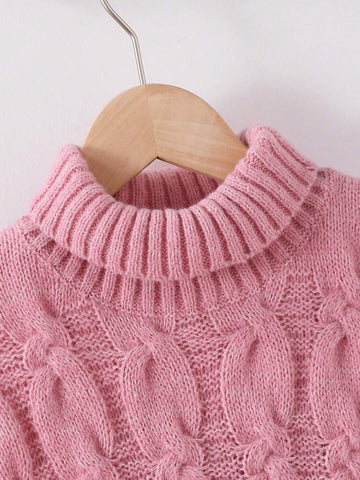 Young Girls Turtleneck Cable Rope Creative Knit Textured Oversized Drop Shoulder Shawl Collar Sleeveless Cardigan Vest, Cute And Elegant, Soft And Comfortable, Suitable For Outings, Playtime, Picnics, Autumn/Winter