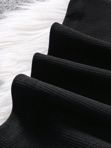 Young Girls Turtleneck Colorblock Knit Casual Dress, Autumn/Winter