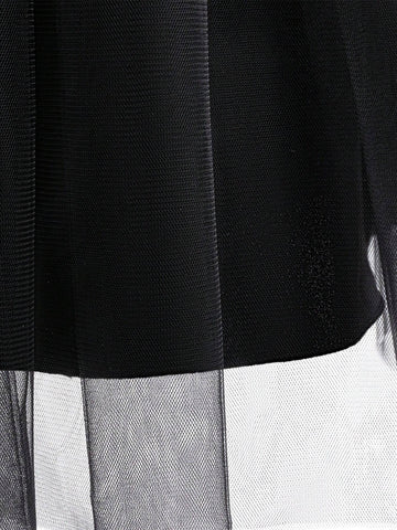 Young Girls' Two-Tone Satin & Tulle Big Bow Decor Party Dress, Suitable For Family Gatherings, Celebrations And Picnics