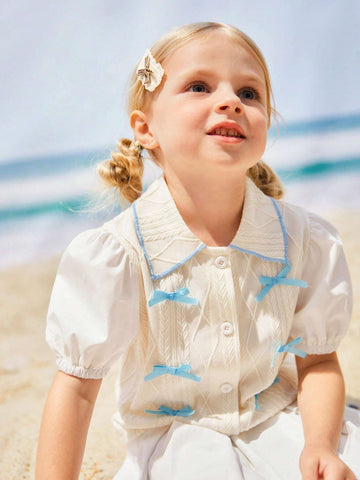 Young Girls' Vacation Style Top, Spring/Summer, Single Piece