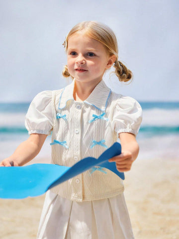 Young Girls' Vacation Style Top, Spring/Summer, Single Piece