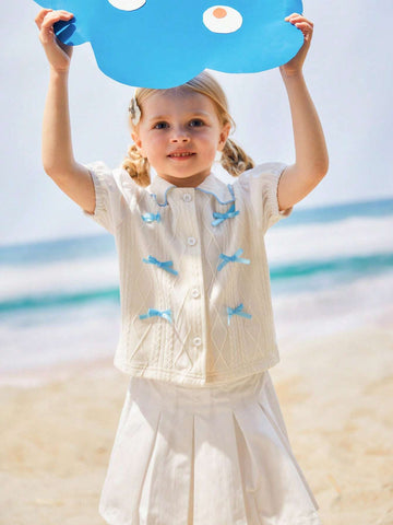 Young Girls' Vacation Style Top, Spring/Summer, Single Piece