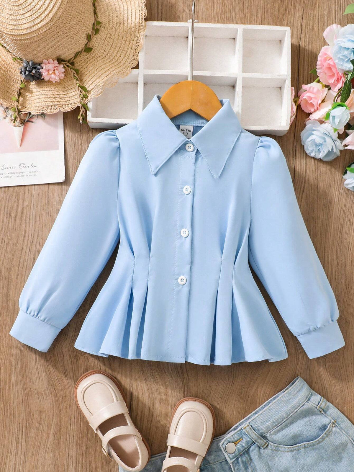 Young Girls Waist Fitted White Shirt, Suitable For Work And Casual Wear