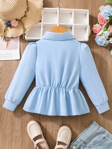 Young Girls Waist Fitted White Shirt, Suitable For Work And Casual Wear