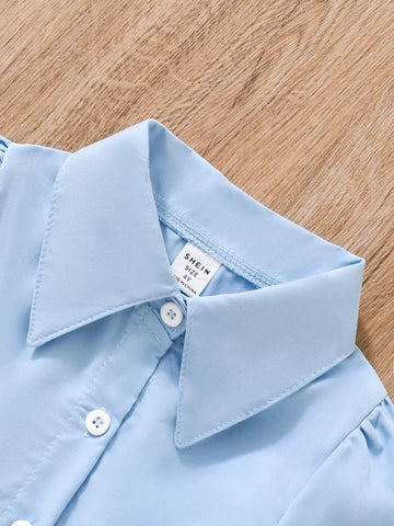 Young Girls Waist Fitted White Shirt, Suitable For Work And Casual Wear