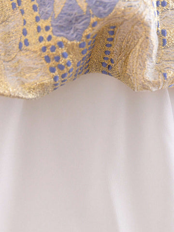 Young Girl's Woven Floral Print Ruffled One Shoulder Strap Casual Dress