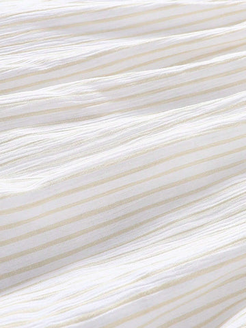 Young Girls' Woven Striped Loose Casual Dress With Ruffled Hem