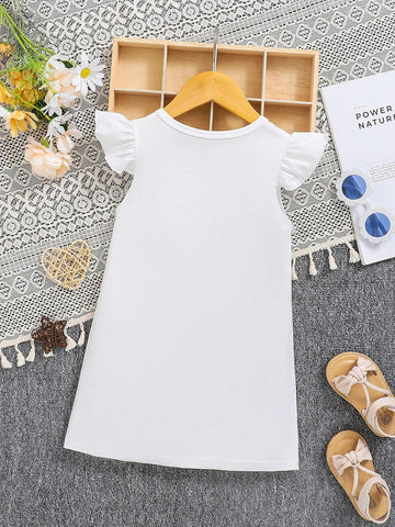 Young Girl's Y2K Fruit Printed Cap Sleeve Dress, Summer Street Style