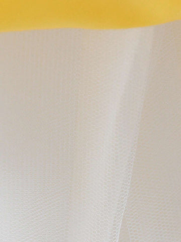 Young Girls' Yellow Tulle Glamorous Princess Dress With Hairband, Suitable For Costume Parties