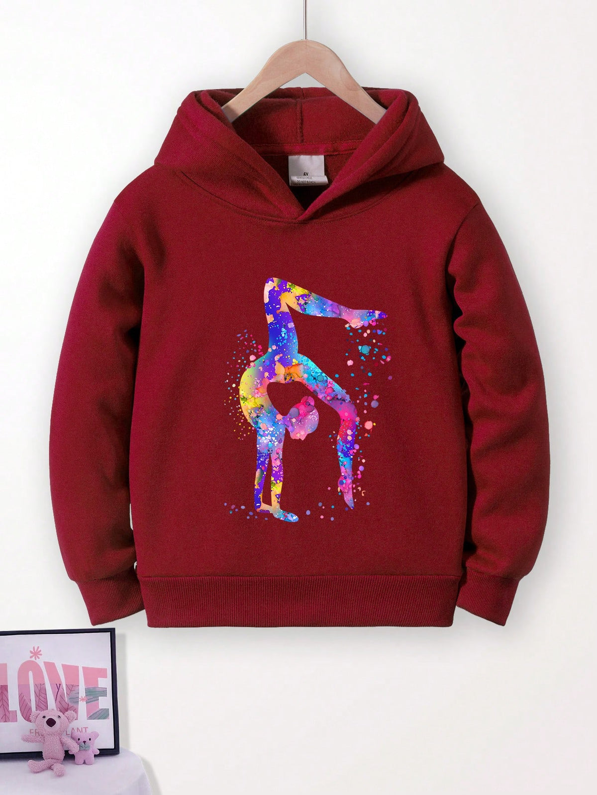 Young Girls' Yoga And Gymnastics Graphic Print Hoodie